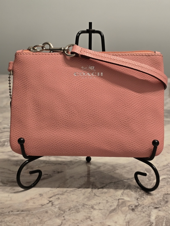 Coach Handbags - Coach Pink Pebbled Leather Wristlet